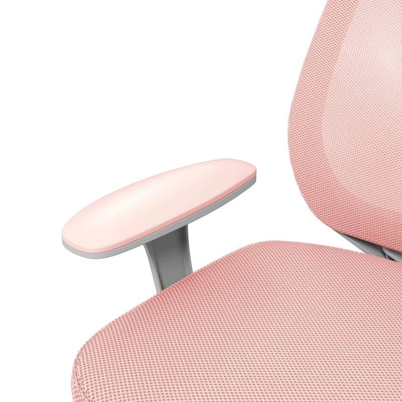 Chaise de bureau ergonomique 55 x 48 x 82,5-94,5 cm assise respirante réglable 44-56 cm design moderne en polyester rose 21_0006260