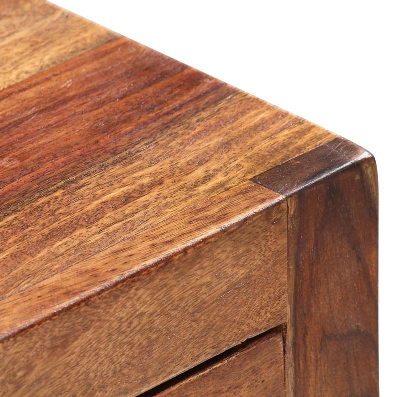 Table de chevet avec 3 tiroirs 40 x 30 x 50 cm bois massif et bois d'ingénierie DEC032937