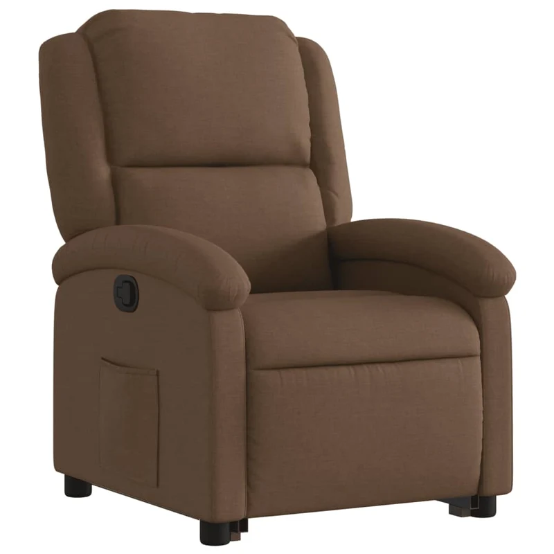 Fauteuil relax TV rembourrage confortable fonction de levage électrique en tissu marron DEC028044