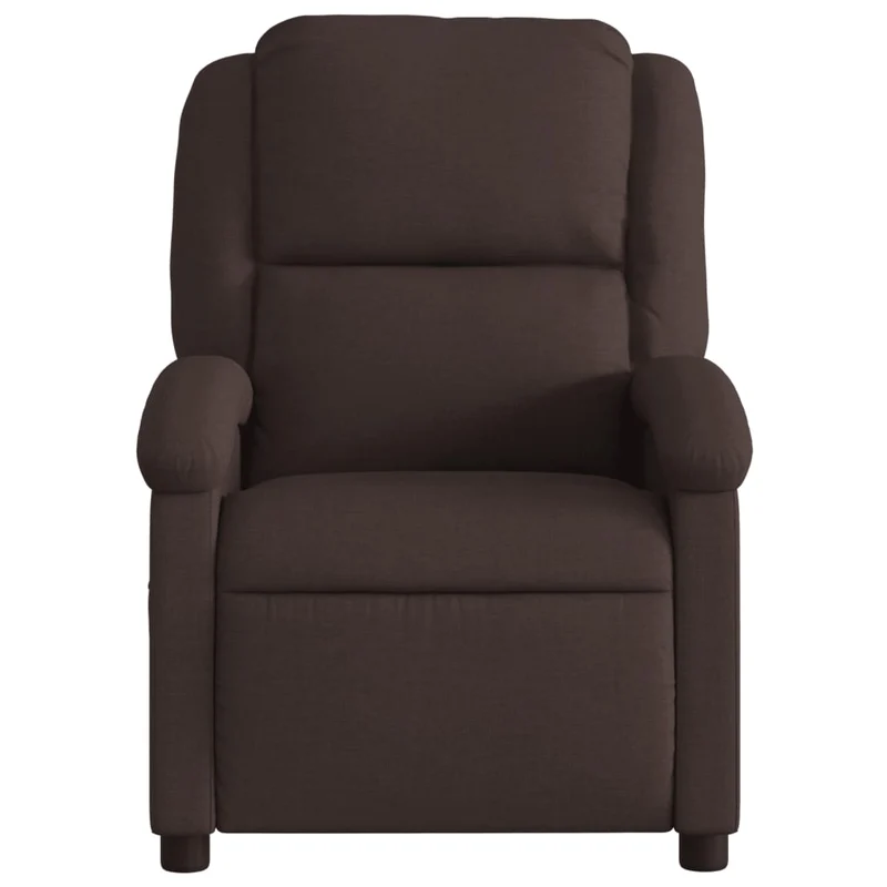 Fauteuil de relaxation TV fonction massage inclinable en tissu marron foncé DEC026990