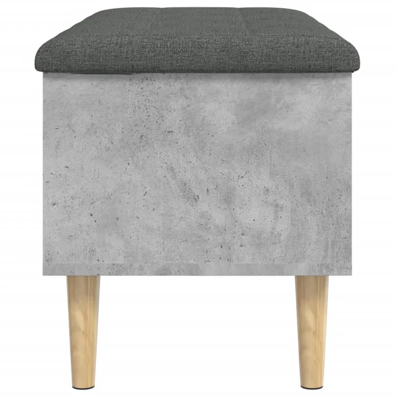 Banc banquette de rangement avec coussin d'assise 82 x 42 x 46 cm bois d'ingénieriecouleur gris béton DEC024768