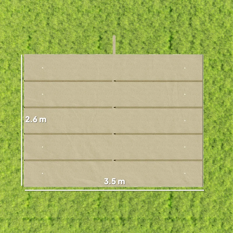 Toile de toit pour pergola 350 x 260 cm avec 10 œillets évacuation protection solaire contemporain en polyester beige 21_0004806