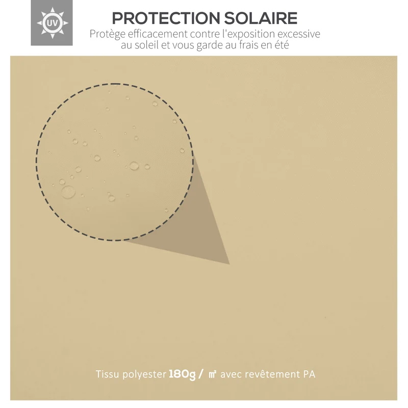 Toile de rechange pour pavillon tonnelle 3 x 4 m protection solaire ventilée anti eau contemporain en polyester beige 21_0004742