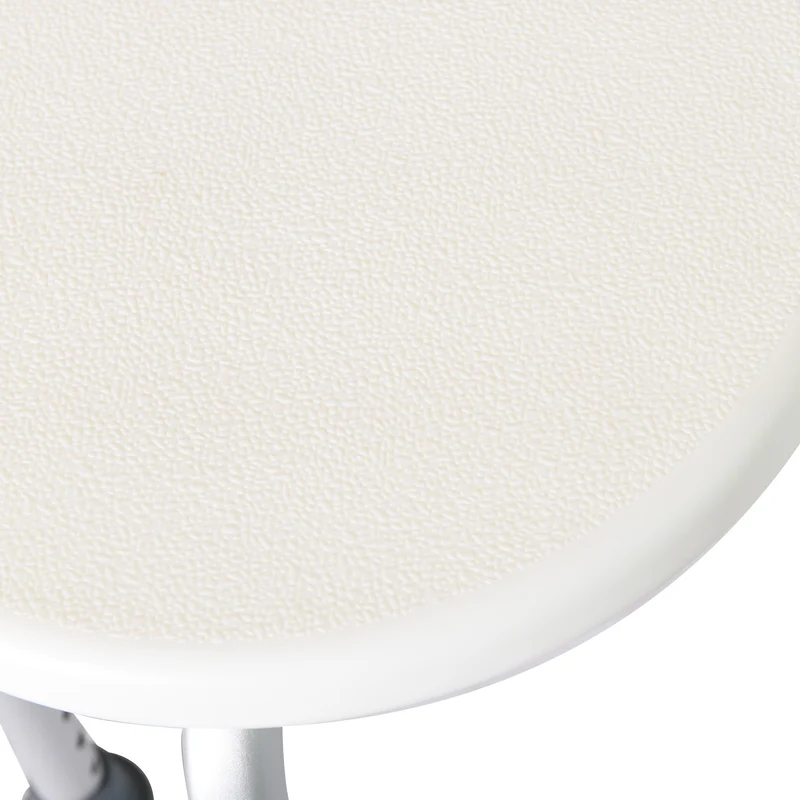Tabouret de douche réglable 32,5 x 32,5 x 35,5-54 cm assise ergonomique antidérapant moderne épuré en aluminium blanc 21_0000926