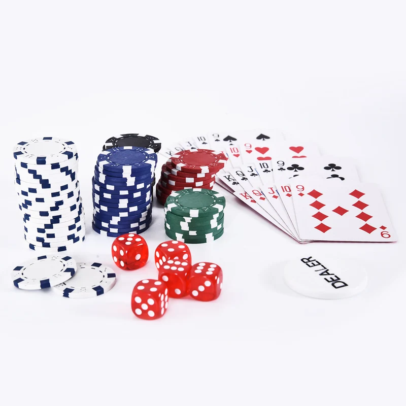 Mallette de poker 38 x 20.5 x 6.5 cm 300 jetons 2 jeux cartes serrure double style épuré moderne en aluminium argent 21_0006639