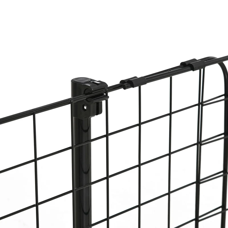 Grille de séparation voiture 91-152 x 30 cm réglable sans outils maintien sûr moderne épuré pour coffre en métal noir 21_0007224