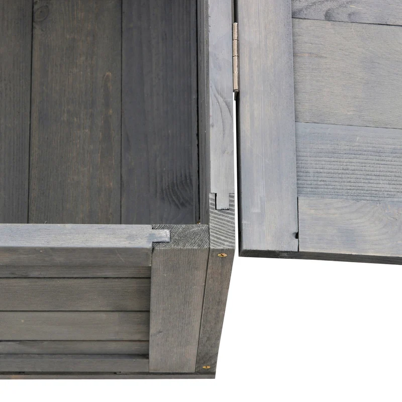 Enclos pour tortue double espace 91 x 60,5 x 32 cm toit ouvrant aération contemporain épuré salon pré huilé en bois gris 21_0007825