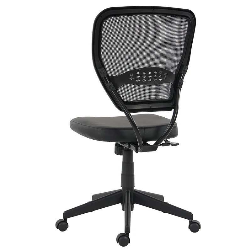Chaise de bureau pivotante capacité de charge de 150 kg en synthétique noir sans accoudoirs 04_0001912