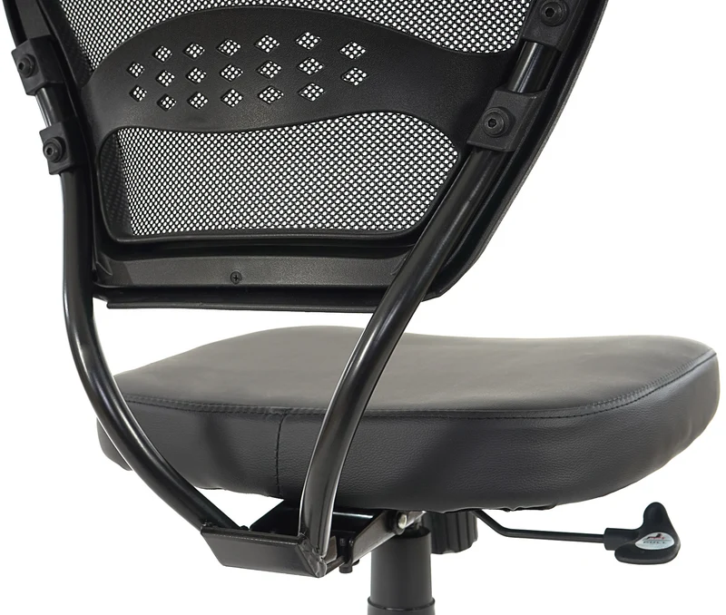 Chaise de bureau pivotante capacité de charge de 150 kg en synthétique noir sans accoudoirs 04_0001912