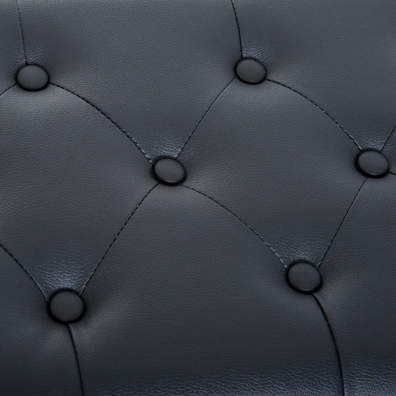 Banc de piano réglable 55 x 33 x 48-58 cm hauteur réglable rangement intégré assise style classique en polyuréthane noir 21_0000098