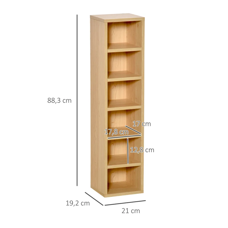 Lot de 2 étagères colonnes pour cd 21 x 19,2 x 88,3 cm 160 cd anti basculement style moderne épuré salon en MDF beige 21_0001749