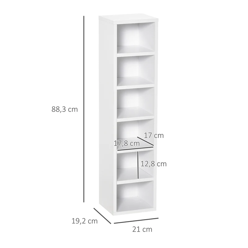 Lot de 2 étagères colonnes cd dvd 21 x 19,2 x 88,3 cm capacité 160 cd anti basculement style moderne salon en MDF blanc 21_0001750