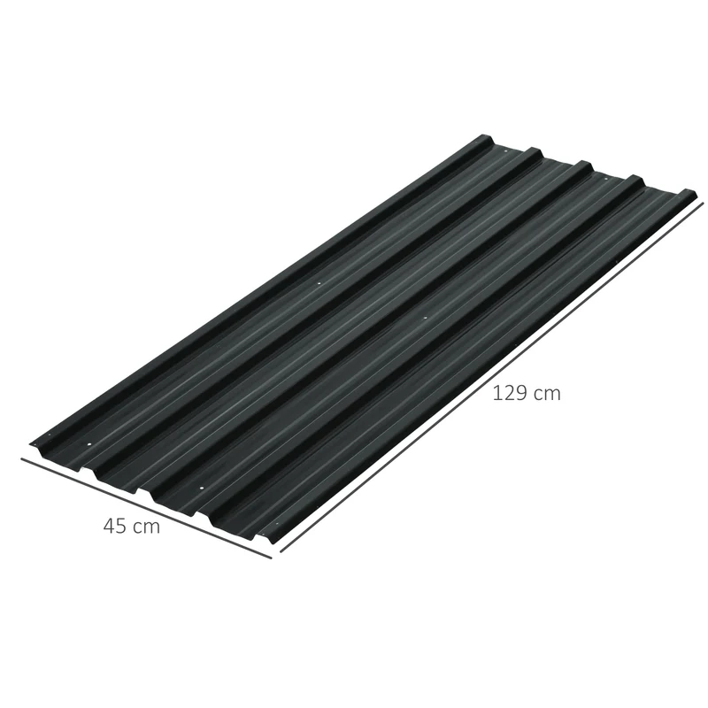 Lot de 12 panneaux de bardage 129 x 45 cm prépercés résistant aux intempéries industriel en acier galvanisé anthracite 21_0005411