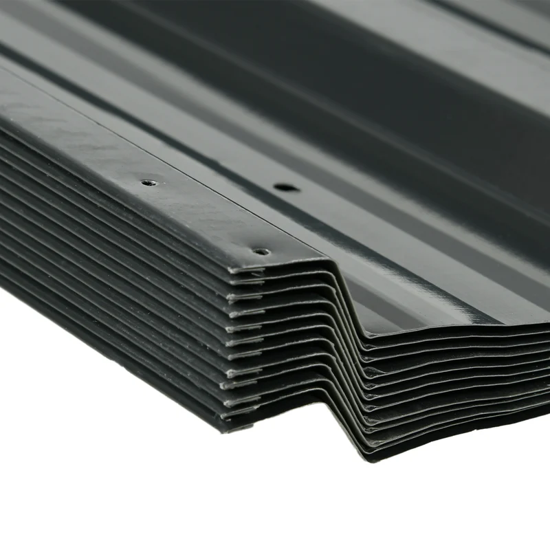 Lot de 12 panneaux de bardage 129 x 45 cm prépercés résistant aux intempéries industriel en acier galvanisé anthracite 21_0005411