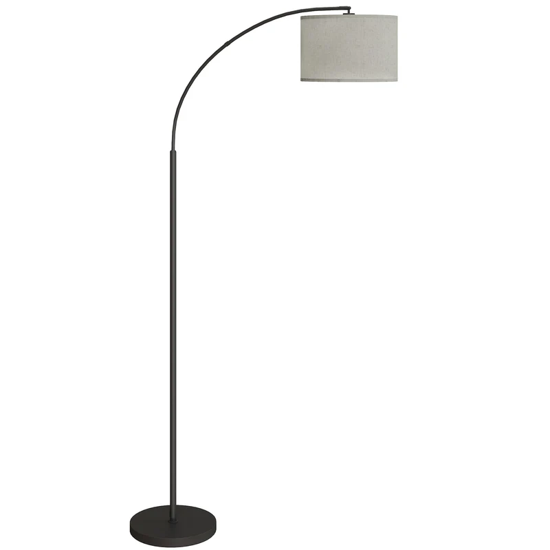 Lampadaire sur pied salon 104.2 x 32 x 180.6 cm télécommande 11 niveaux minuteur contemporain minimaliste en métal noir 21_0007049