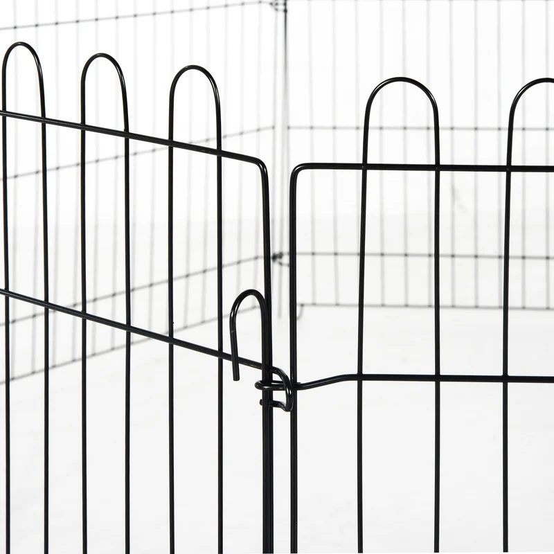Enclos pour animaux intérieur et extérieur 180 x 71 x 61 cm porte verrouillage montage facile industriel en acier noir 21_0007385