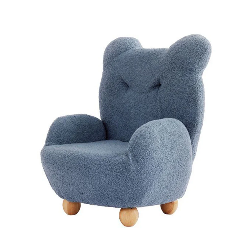 Modern Art Deco Sherpa Fabric Mixed Hardwood Bear-Shaped Accent Chair With Armrests & Backrest For Living Room