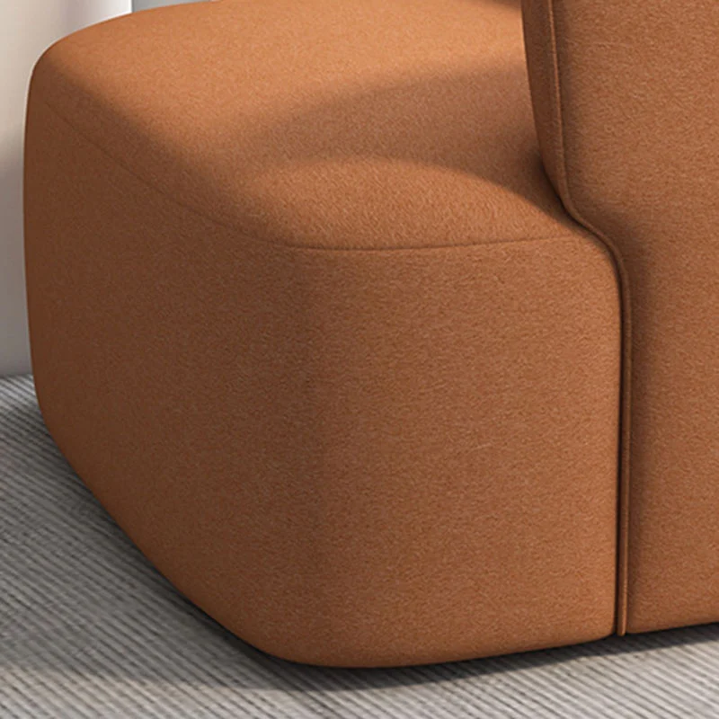 Contemporary Scandinavian Sherpa Fabric Velvet Solid Wood Rounded Square Accent Chair With Backrest For Living Room