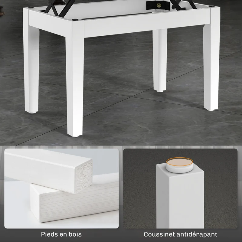 Banc de piano 55 x 33 x 48-58 cm hauteur réglable rangement intégré assise rembourrée classique en bois massif blanc 21_0008051