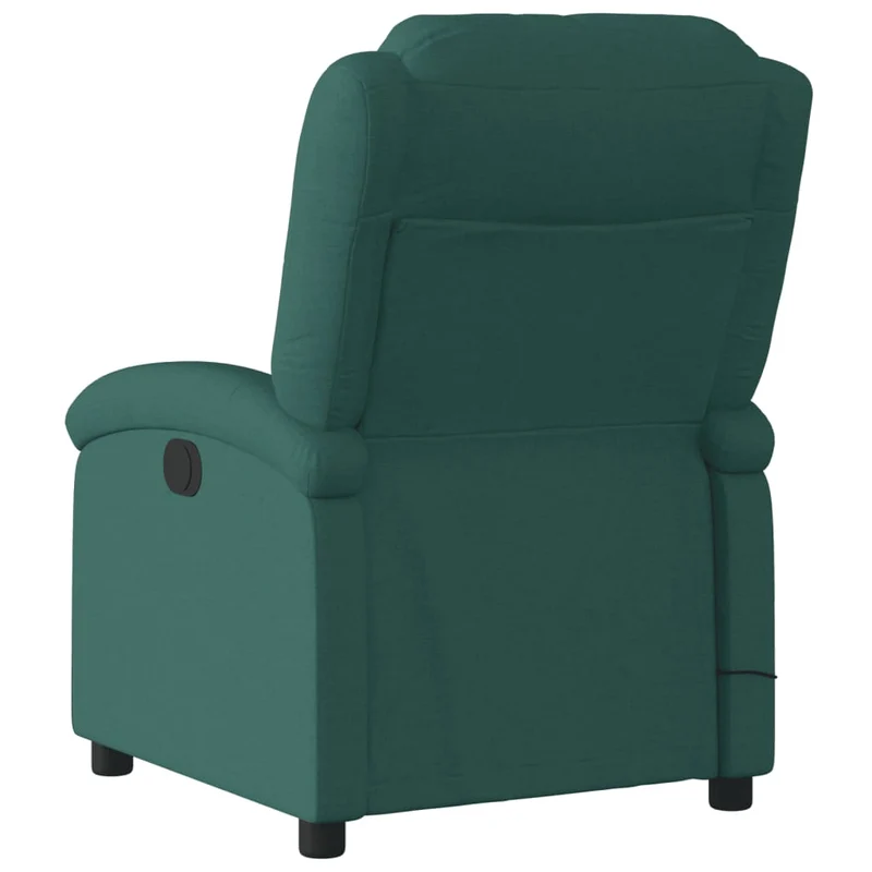 Fauteuil de relaxation TV fonction massage inclinable électrique 6 points de massage en tissu vert foncé DEC027280