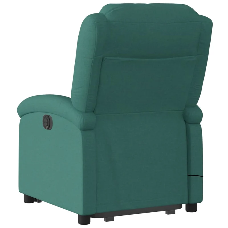 Fauteuil de relaxation fonction massage et inclinable levage électrique en tissu vert foncé DEC027874