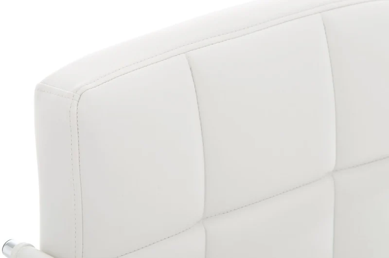 Chaise de bureau sur roulettes hauteur réglable en PVC blanc et métal chromé 10_0006996