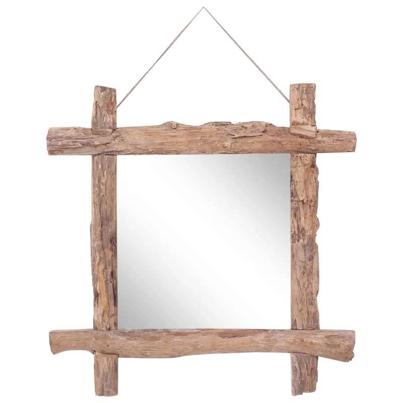 Miroir forme de bûches Naturel 70x70 cm Bois de récupération massif DEC022799