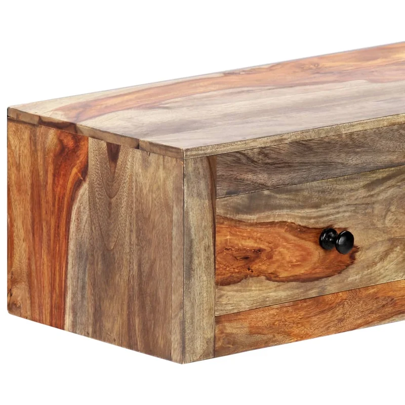 Table étagère murale avec 3 tiroirs 100 x 25 x 20 cm bois massif et bois d'ingénierie DEC032057