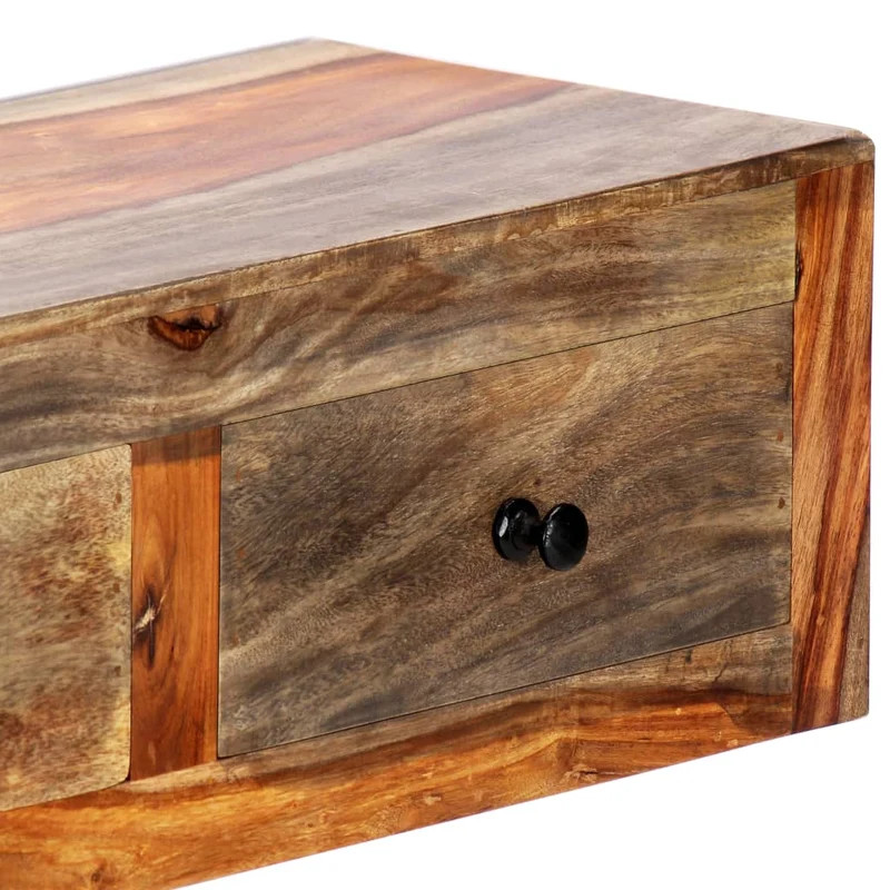 Table étagère murale avec 3 tiroirs 100 x 25 x 20 cm bois massif et bois d'ingénierie DEC032057