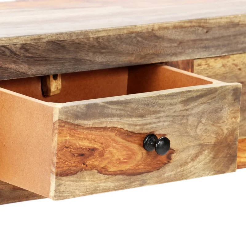 Table étagère murale avec 3 tiroirs 100 x 25 x 20 cm bois massif et bois d'ingénierie DEC032057