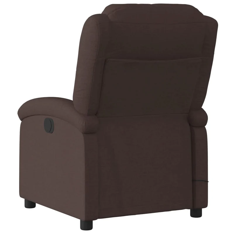 Fauteuil de relaxation TV fonction massage inclinable électrique 6 points de massage en tissu marron foncé DEC027186