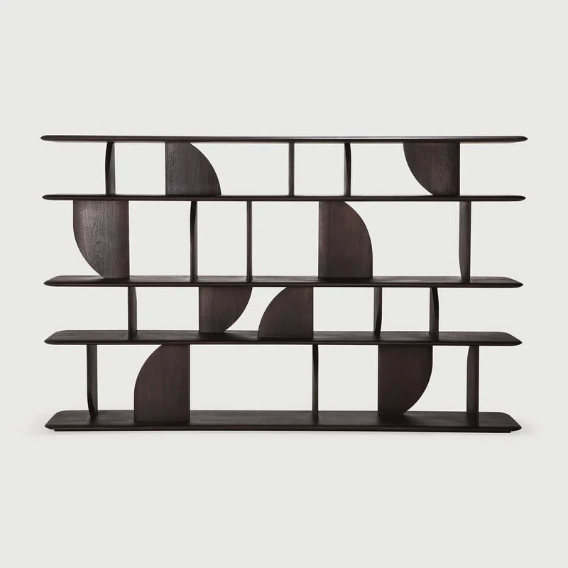 Geometric Rack Teak Dark Brown