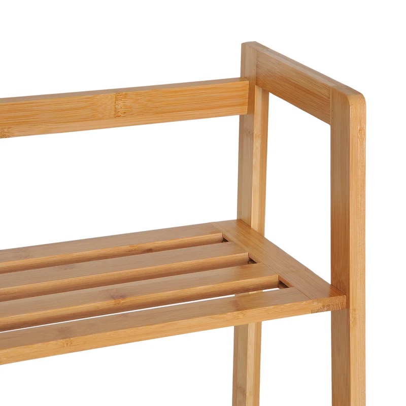 Étagère échelle rangement 48 x 31.5 x 120 cm 4 niveaux sécurisé pour salon salle de bain style naturel en bambou naturel 21_0001734