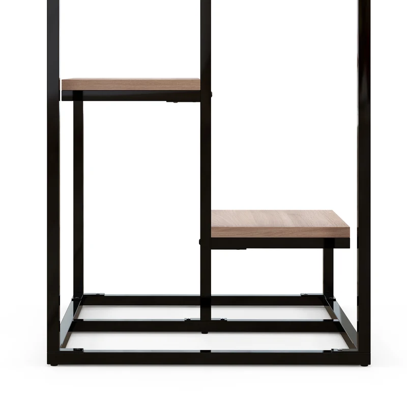 Étagère à plantes intérieur 40 x 40 x 75,5 cm 4 niveaux réglables design industriel pratique gain de place en acier noir 21_0004369