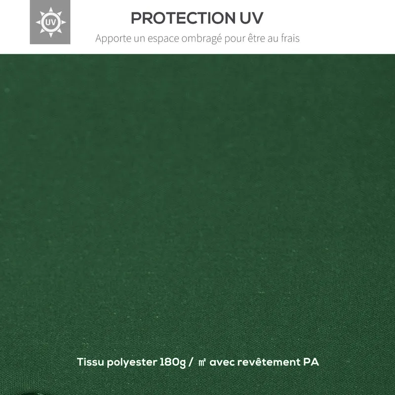 Toit de remplacement tonnelle jardin 3 x 3 m 180 g/m² imperméable protection solaire tendance en polyester vert foncé 21_0000030