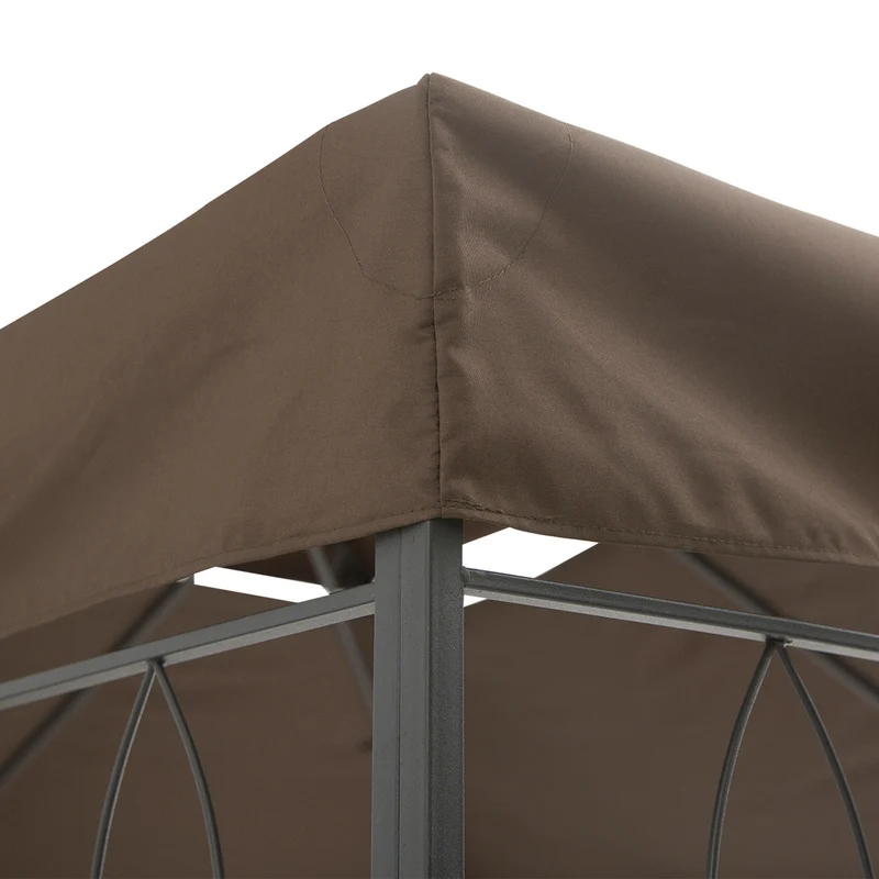 Toile de rechange pour tonnelle 300 x 400 x 1 cm protection solaire résistante classique contemporain en tissu marron 21_0000029