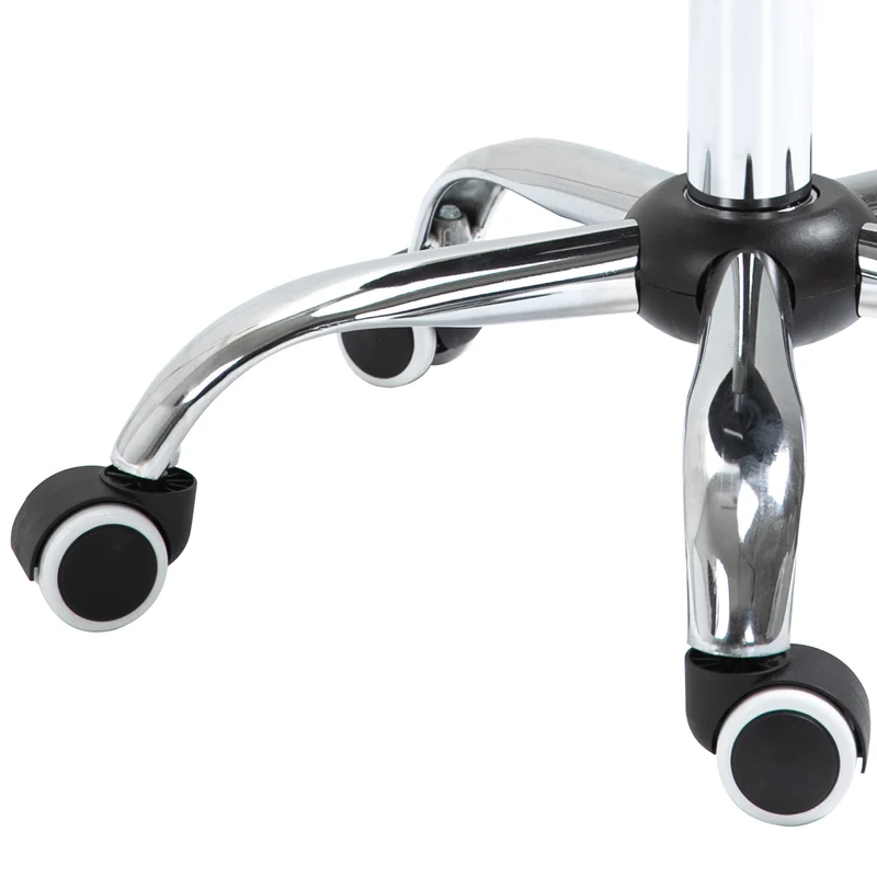 Tabouret à roulettes selle ergonomique 52 x 53 x 49-61 cm réglable assise mousse contemporain en PU noir 21_0000095