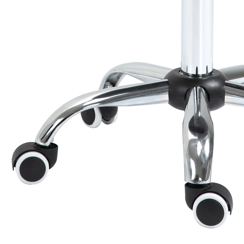 Tabouret à roulettes selle ergonomique 52 x 53 x 49-61 cm pivotant 360° réglable maintien du dos contemporain en PU gris 21_0000093