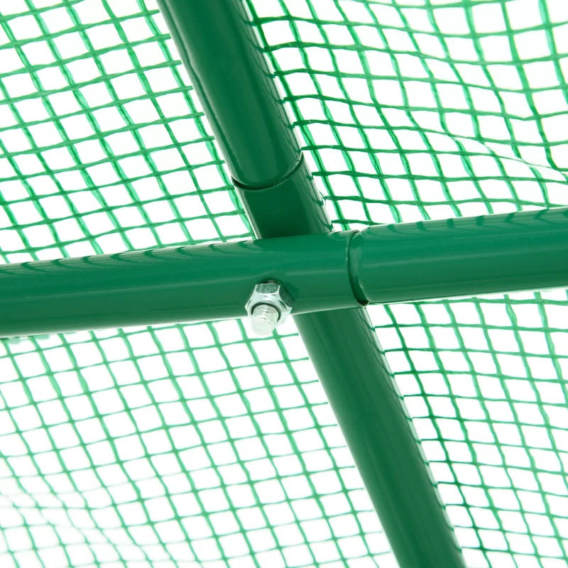 Serre tunnel de jardin 245 x 200 x 198 cm pour cultures toute l'année fenêtres moustiquaires épuré en polyéthylène vert 21_0000042