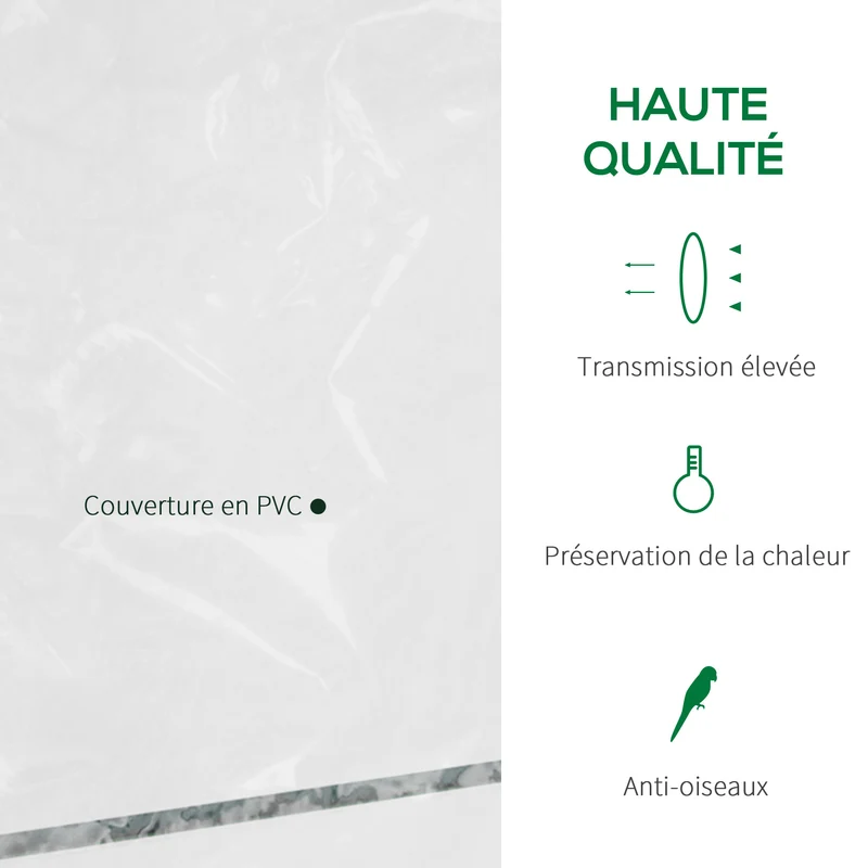Serre de jardin verticale 143 x 73 x 195 cm 8 étagères protection anti-UV montage facile contemporain en PVC transparent 21_0000045