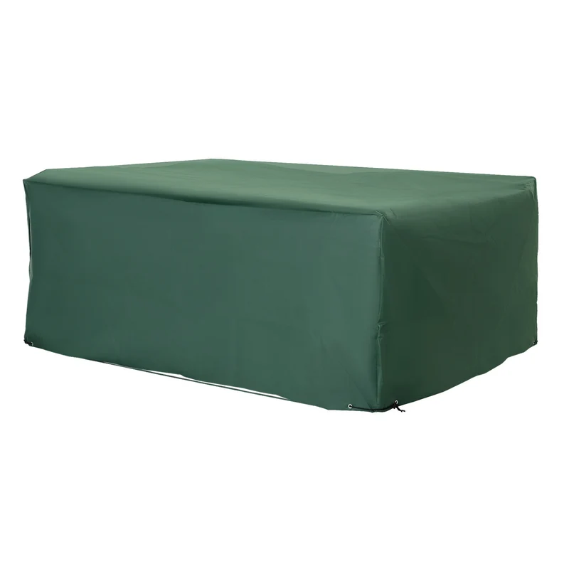 Housse de protection rectangulaire salon jardin 210 x 140 x 80 cm étanche robuste avec style épuré en tissu oxford vert 21_0000075
