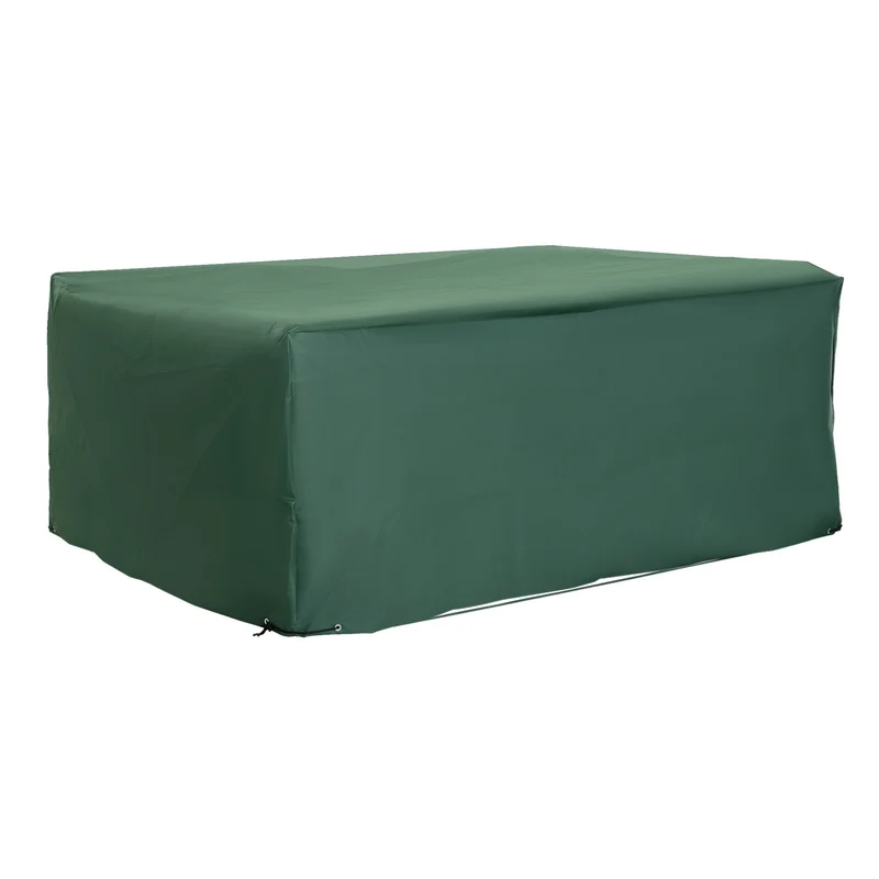 Housse de protection rectangulaire salon jardin 210 x 140 x 80 cm étanche robuste avec style épuré en tissu oxford vert 21_0000075
