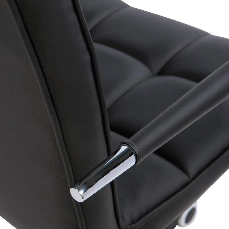 Chaise de bureau pivotante réglable 52,5 x 54 x 99 cm confort soutien lombaire moderne en revêtement synthétique noir 21_0000094