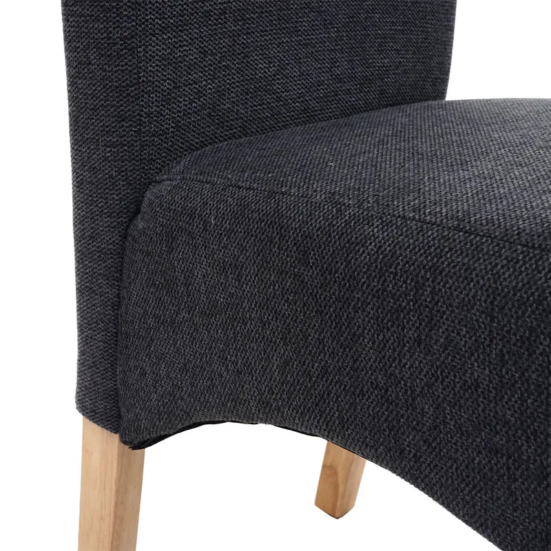 2x chaises de salle à manger cuisine en tissu gris foncé pieds en bois clairs 04_0000244