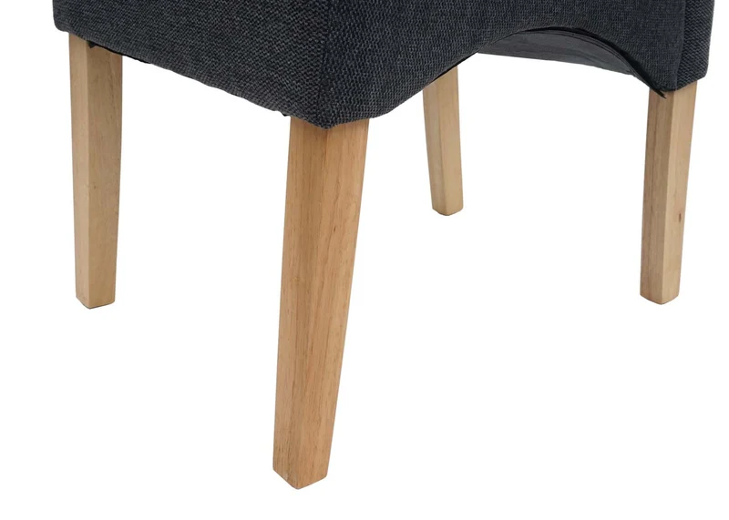 2x chaises de salle à manger cuisine en tissu gris foncé pieds en bois clairs 04_0000244