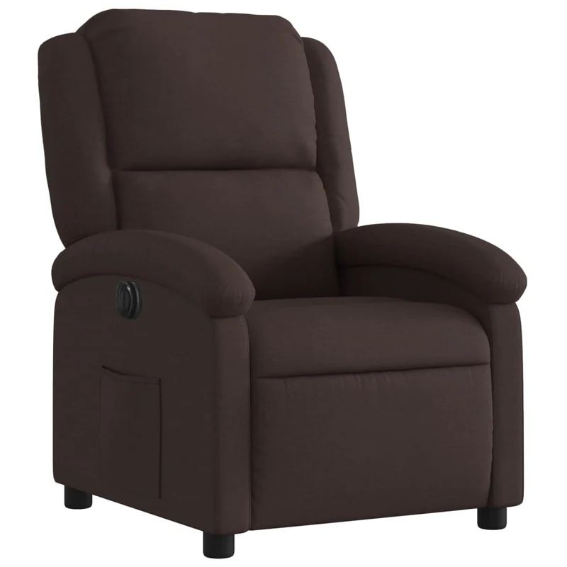Fauteuil relax TV fonction d'inclinaison électrique très confortable en tissu marron foncé DEC028413
