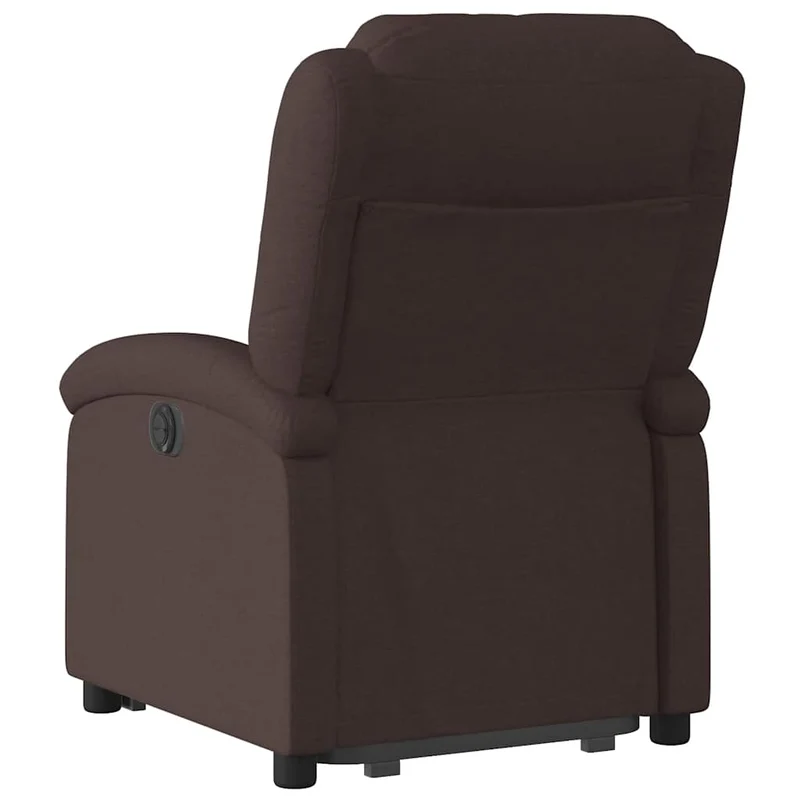 Fauteuil relax TV rembourrage confortable fonction de levage électrique en tissu marron foncé DEC027997