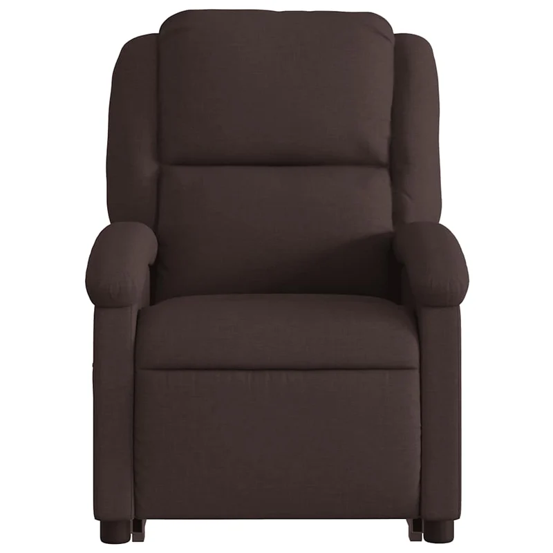 Fauteuil relax TV rembourrage confortable fonction de levage électrique en tissu marron foncé DEC027997