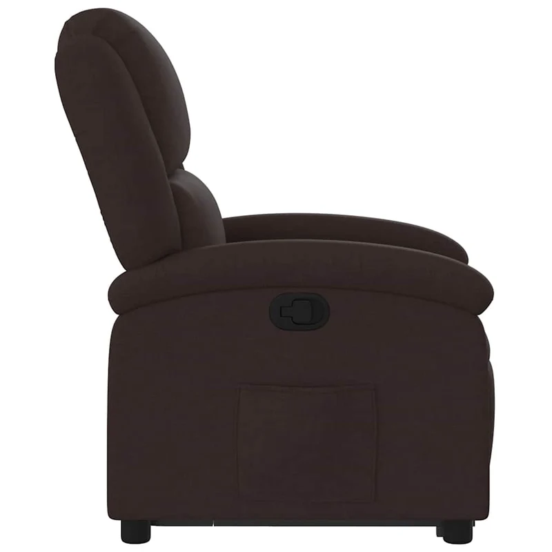 Fauteuil relax TV rembourrage confortable fonction de levage électrique en tissu marron foncé DEC027997