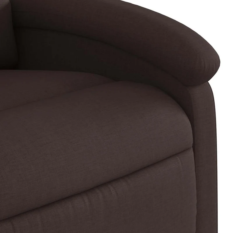 Fauteuil relax TV rembourrage confortable fonction de levage électrique en tissu marron foncé DEC027997